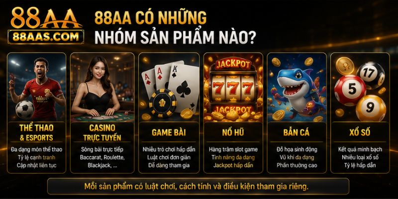 Những sản phẩm giải trí 88AA cung cấp