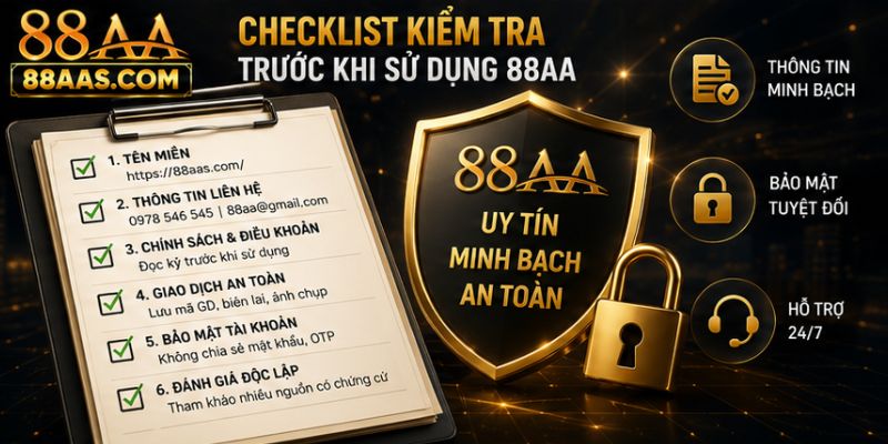 Checklist kiểm tra trước khi sử dụng 88AA